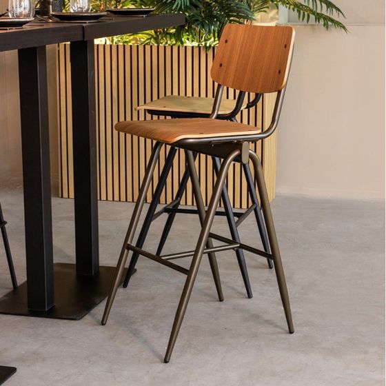 Solid barkruk hout 86 cm