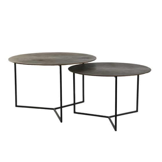 Socos salontafel olie bruin/mat zwart | set van 2