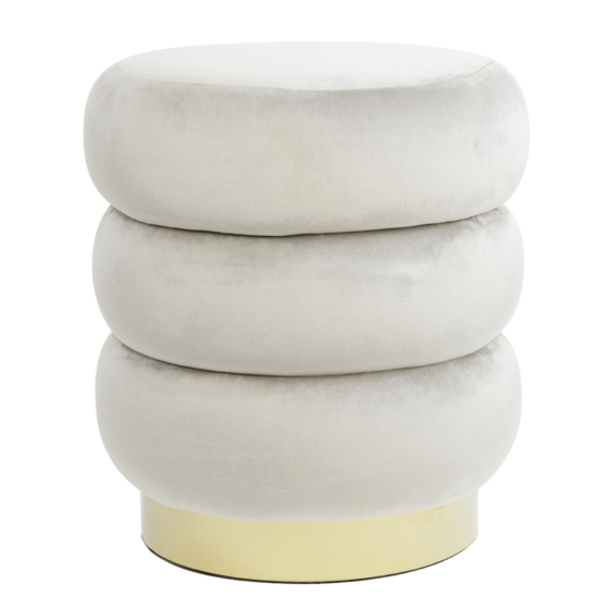 Kimi poef Ø40x45 cm velvet van het woonmerk Light&Living