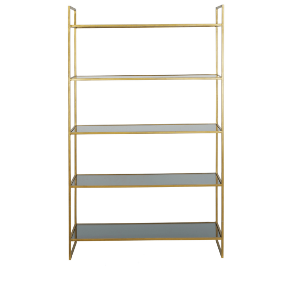 Mariki kast 110x40x180 cm smoke glas/goud van het woonmerk Light&Living