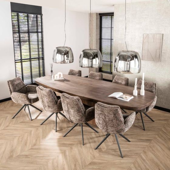 Durham eettafel 300 cm ovaal - massief acacia bruin