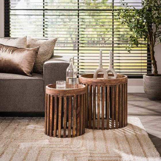 Odila bijzettafel mangohout | set van 2