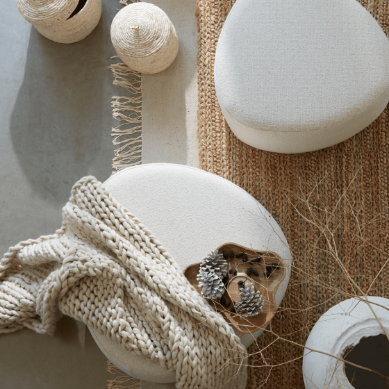 Liberia poef 68x68x35 cm - beige