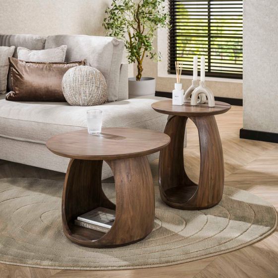 Buster bijzettafel S - massief acacia glaze bruin