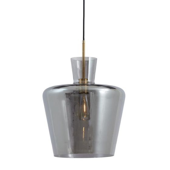 Myles hanglamp - smoke glas/antiek brons