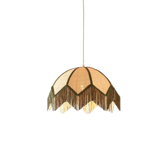 Sulina hanglamp ø45x32,5 cm raffia - naturel+groen