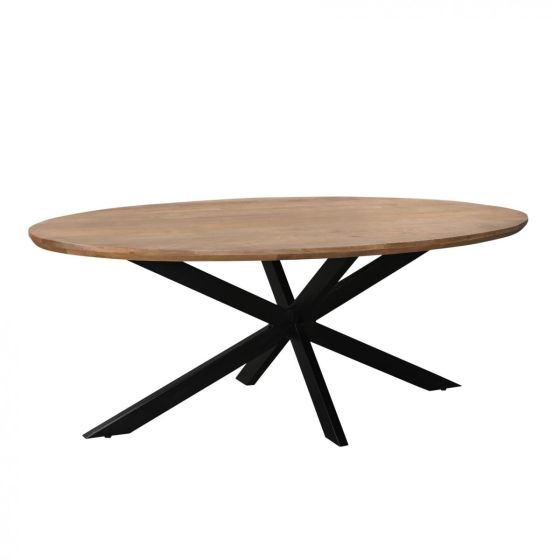 Jesper ovale eettafel - 180 cm - hout - naturel