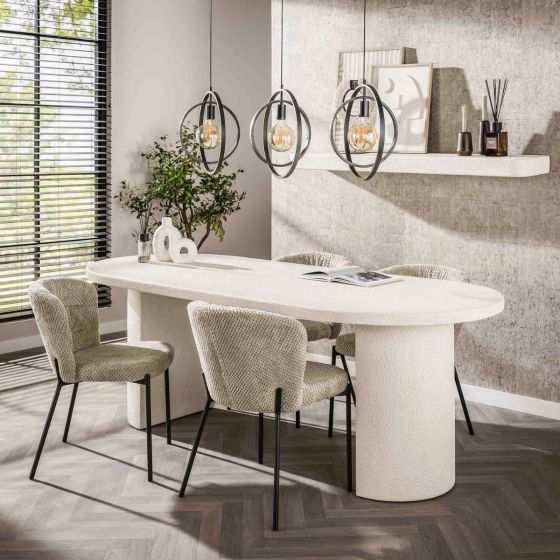 Katie eetkamertafel arch stone 215x90cm - marmer composiet