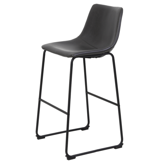 Jeddo barkruk 73cm pu-leer grijs van het woonmerk Light & Living
