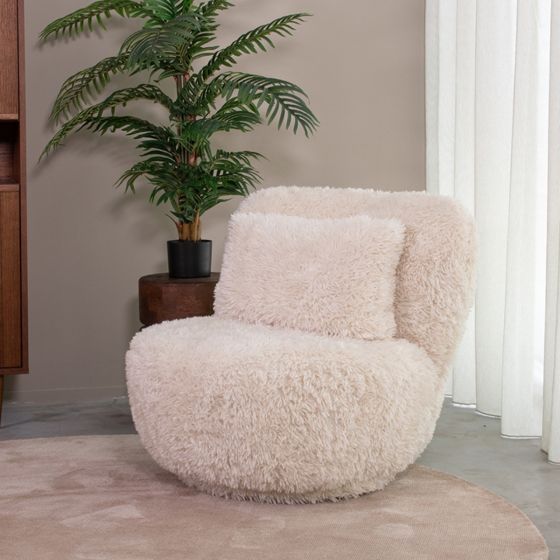 Doodle fauteuil stof - crème