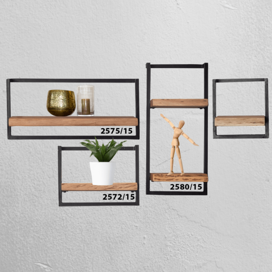 Woody metaal wandplank - bundel set van vier 145 cm