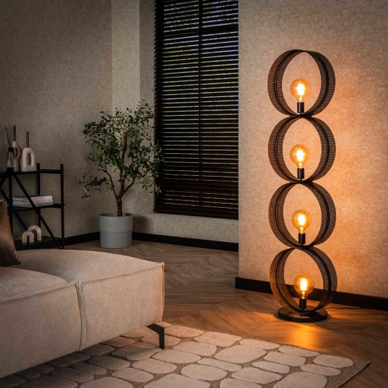 Guus vloerlamp 4L ring geperforeerd - charcoal