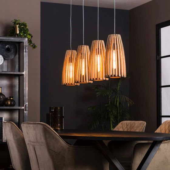 Laela hanglamp 4L hout van het woonmerk Fraaai
