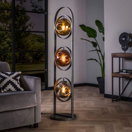 Gilian vloerlamp 3L oud zilver van het woonmerk Fraaai