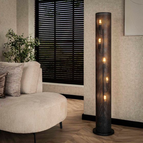 Lucian vloerlamp 5L koker mesh