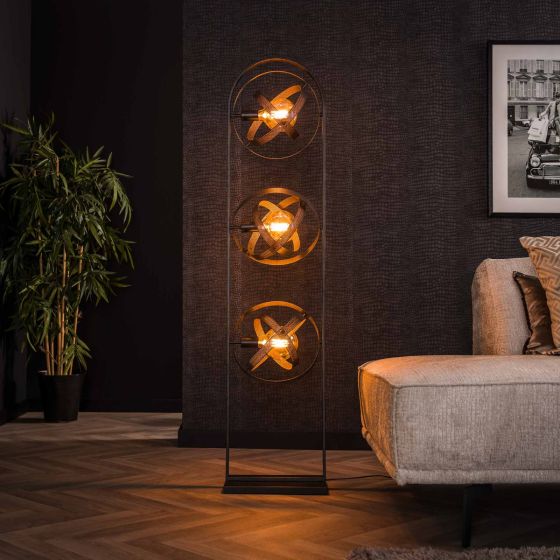 Luna vloerlamp 3L - zwart