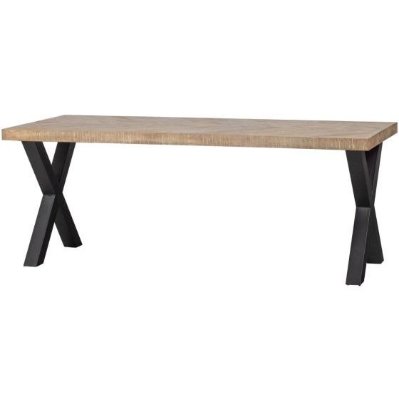 Combi-Tablo mango visgraat 200x90 cm + Alkmaar poot