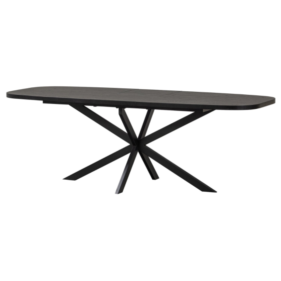 Arros eettafel uitschuifbaar 180-220x90 cm mdf - zwart