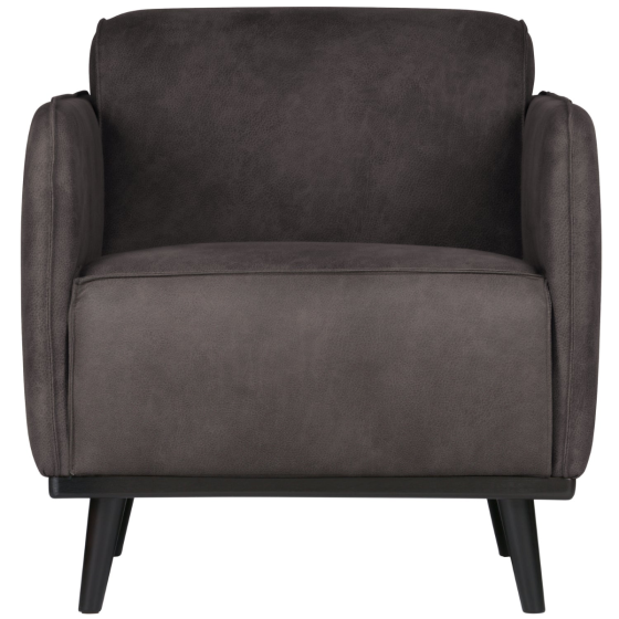 Statement fauteuil met arm ecoleer - donkergrijs