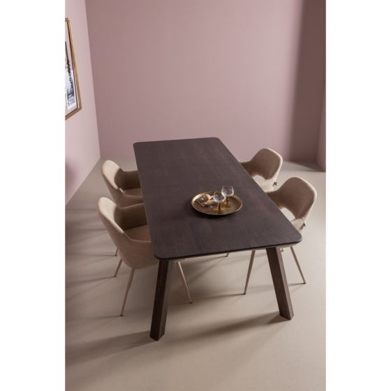 Tablo eettafel afgerond 200x90 cm - mystic brown