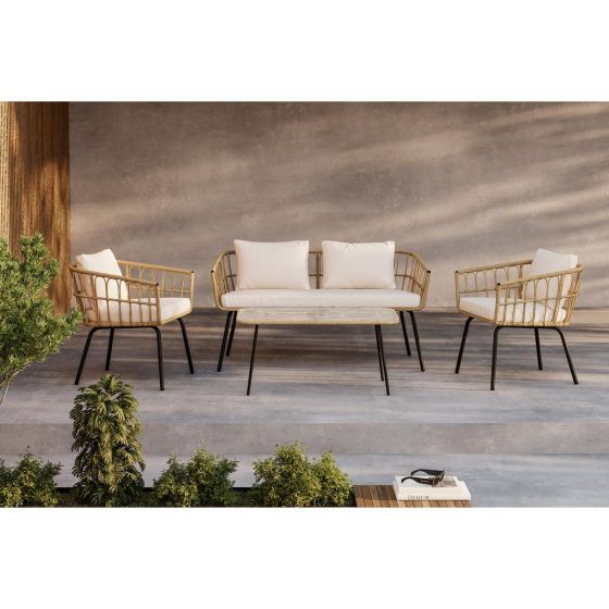 Cem loungeset - naturel - rattan