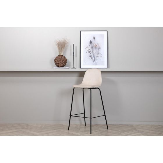 Selo barkruk 77 cm - velvet - beige