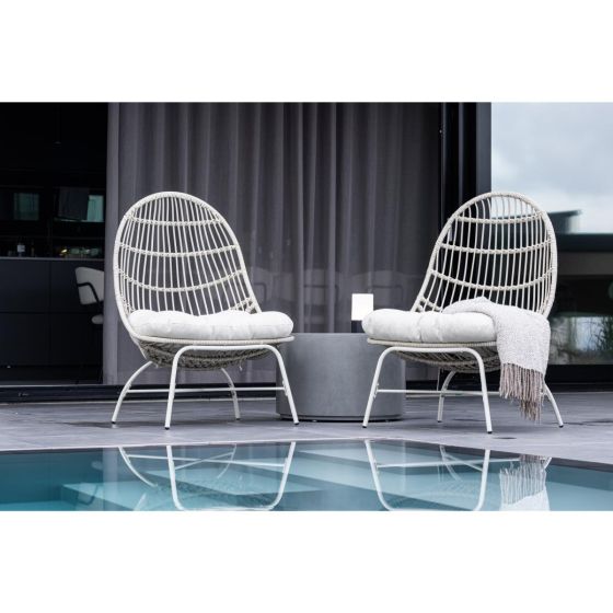 Ines outdoor loungestoel - wicker - wit