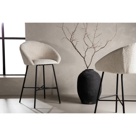 Kirla barkruk 69 cm - teddy - wit