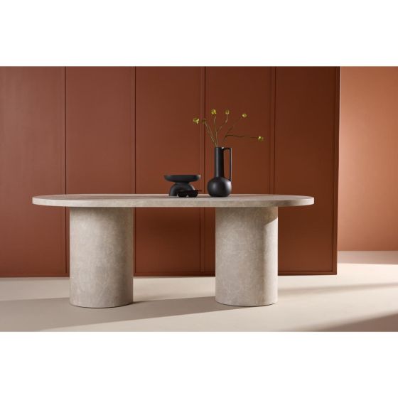Antonio ovale eettafel - 100 x 200 cm - marmerlook