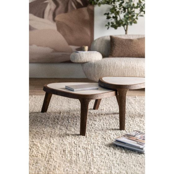 Fred salontafel organisch klein - naturel/marmer