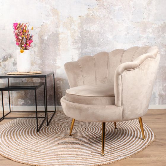 Feliz fauteuil velvet champagne/taupe - OUTLET B 