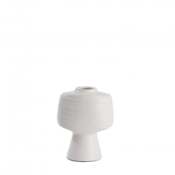 Gandoro vaas deco 22,5x14,5x28,5 cm - keramiek mat crème