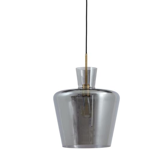 Myles hanglamp Ø25x31 cm - smoke glas/antiek brons