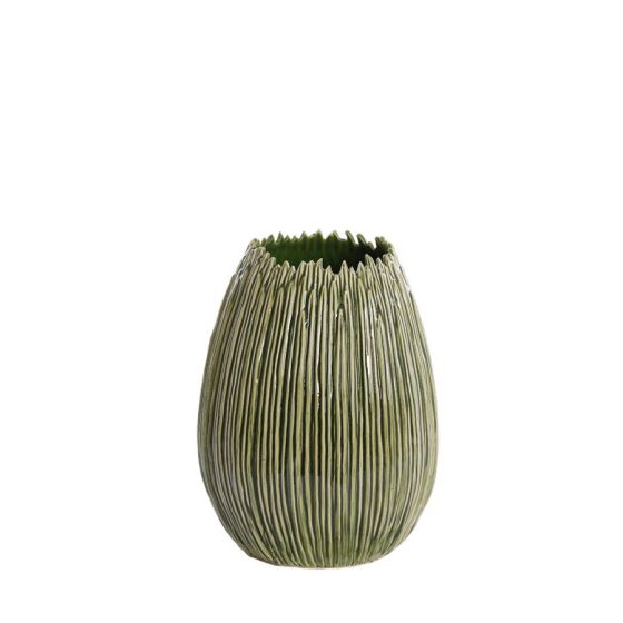 Kopra vaas deco Ø28,5x36 cm - keramiek donkergroen