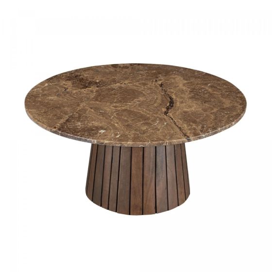Emperador ronde salontafel - Ø80 cm - marmer - bruin