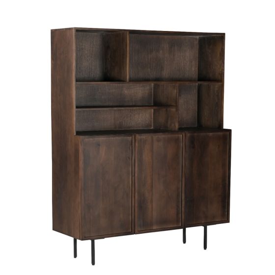 Elan wandkast - 135 cm - mangohout - bruin