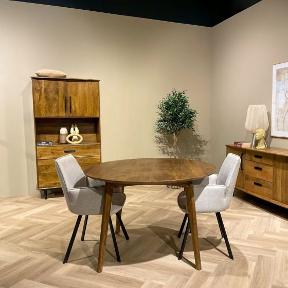 Elias eettafel mangohout rond 120 cm - Outlet B
