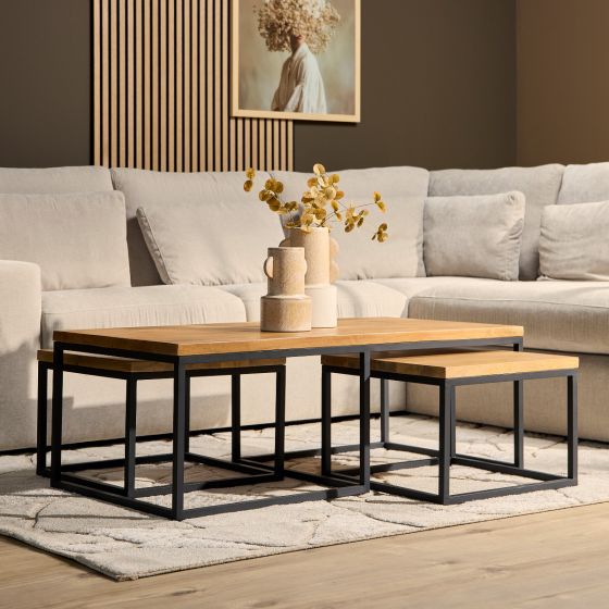 Salontafels Denver - set van 3 - naturel