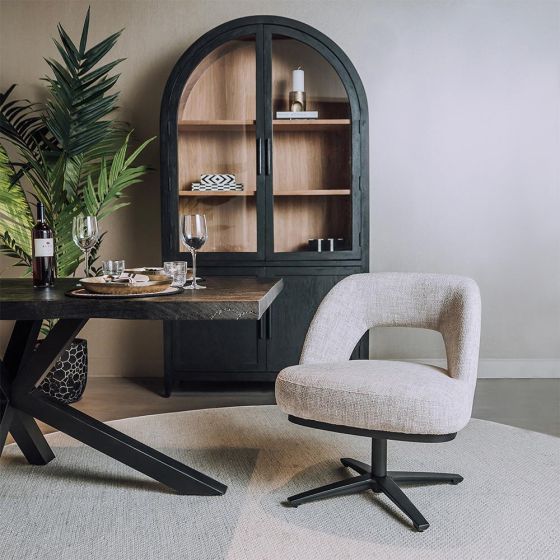 Caldes lounge draaistoel - off white