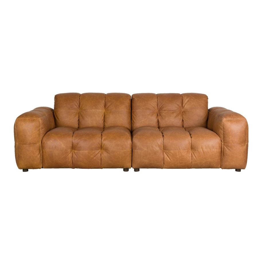 Dutchbone Hackman 3-zitsbank leer