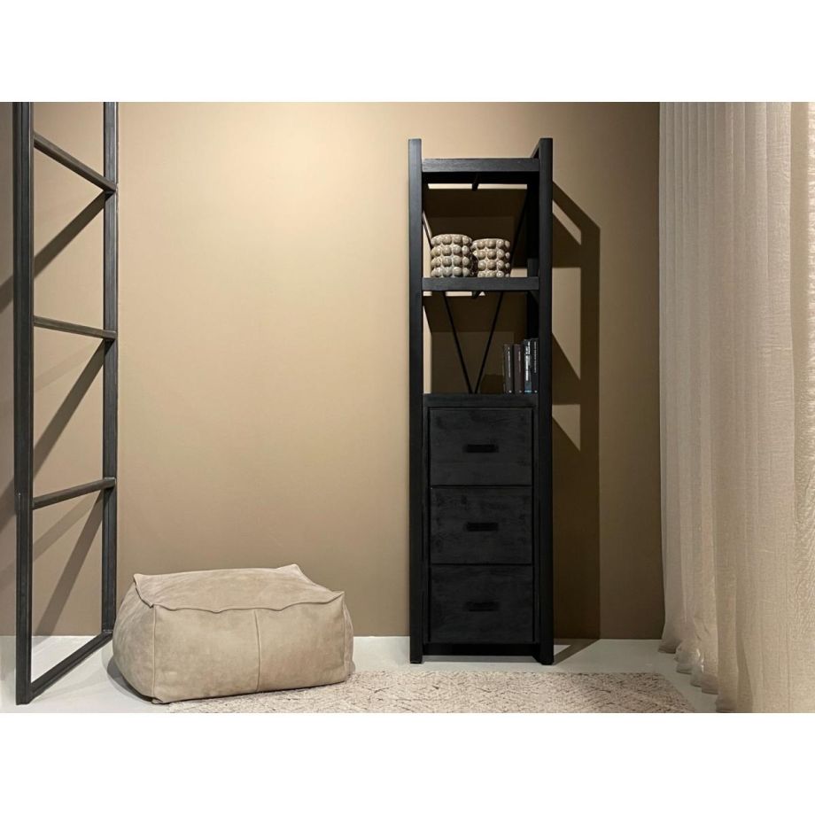 Livingfurn Norris stellingkast met lades 55 cm - zwart