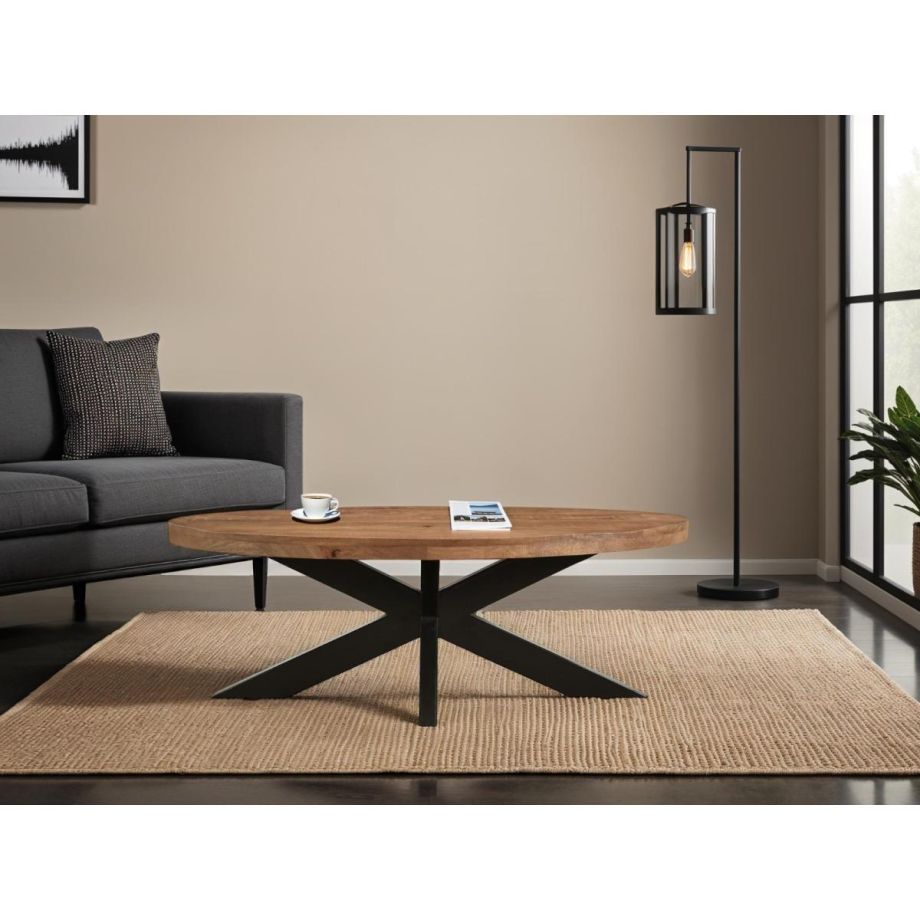 Livingfurn Sturdy eettafel ovaal 130 cm - naturel