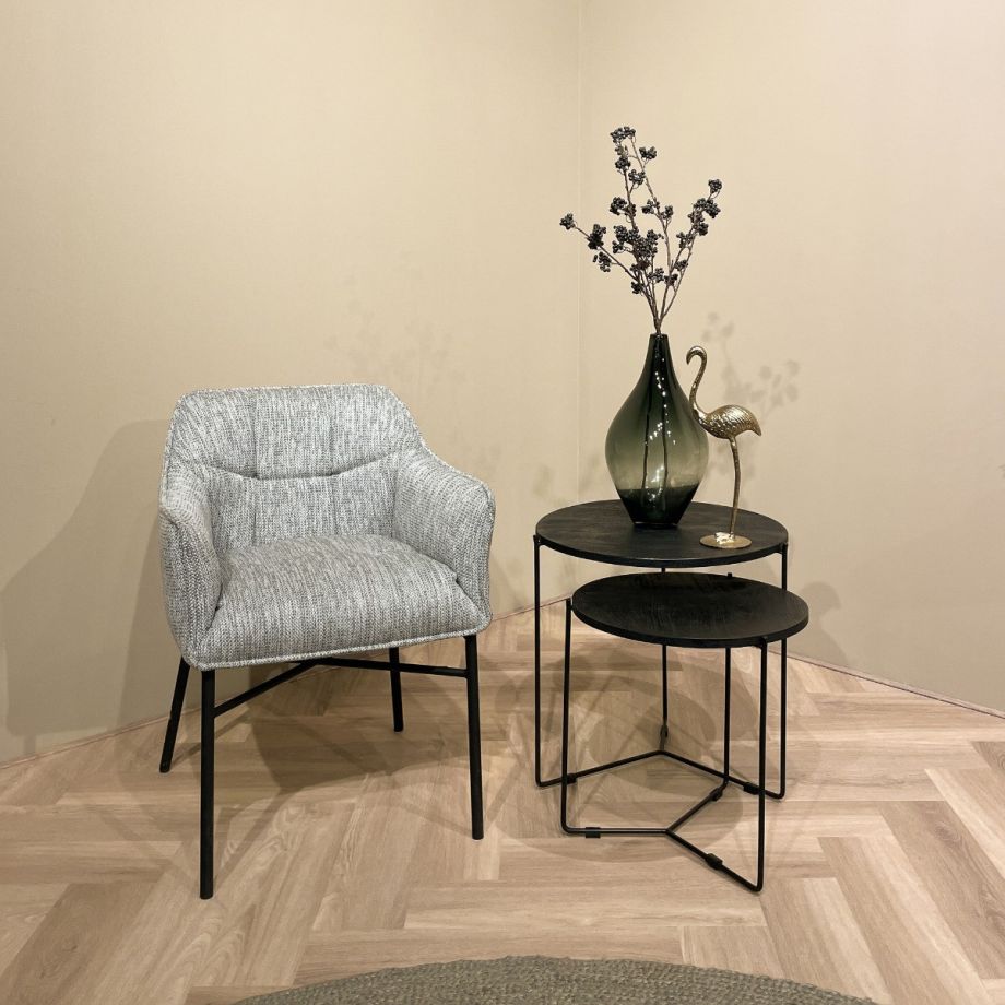 Livingfurn Mason bijzettafel set of 2 - zwart