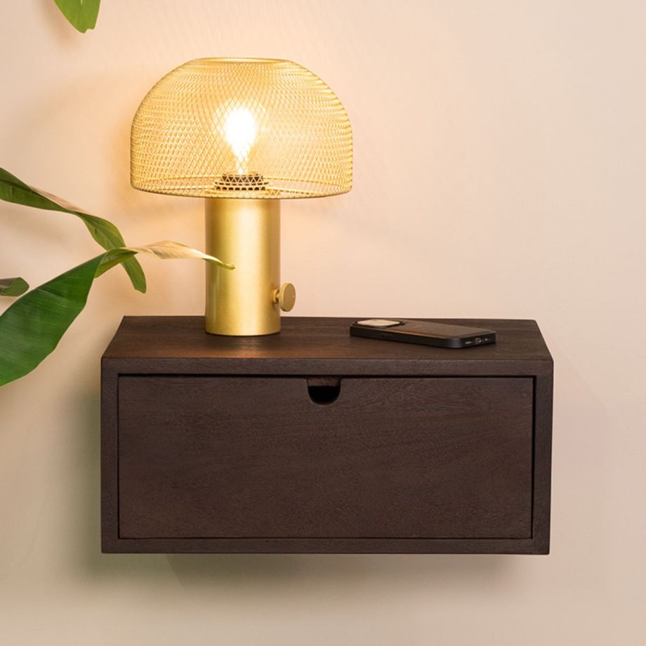 Label51 Hover zwevend nachtkastje - donkerbruin