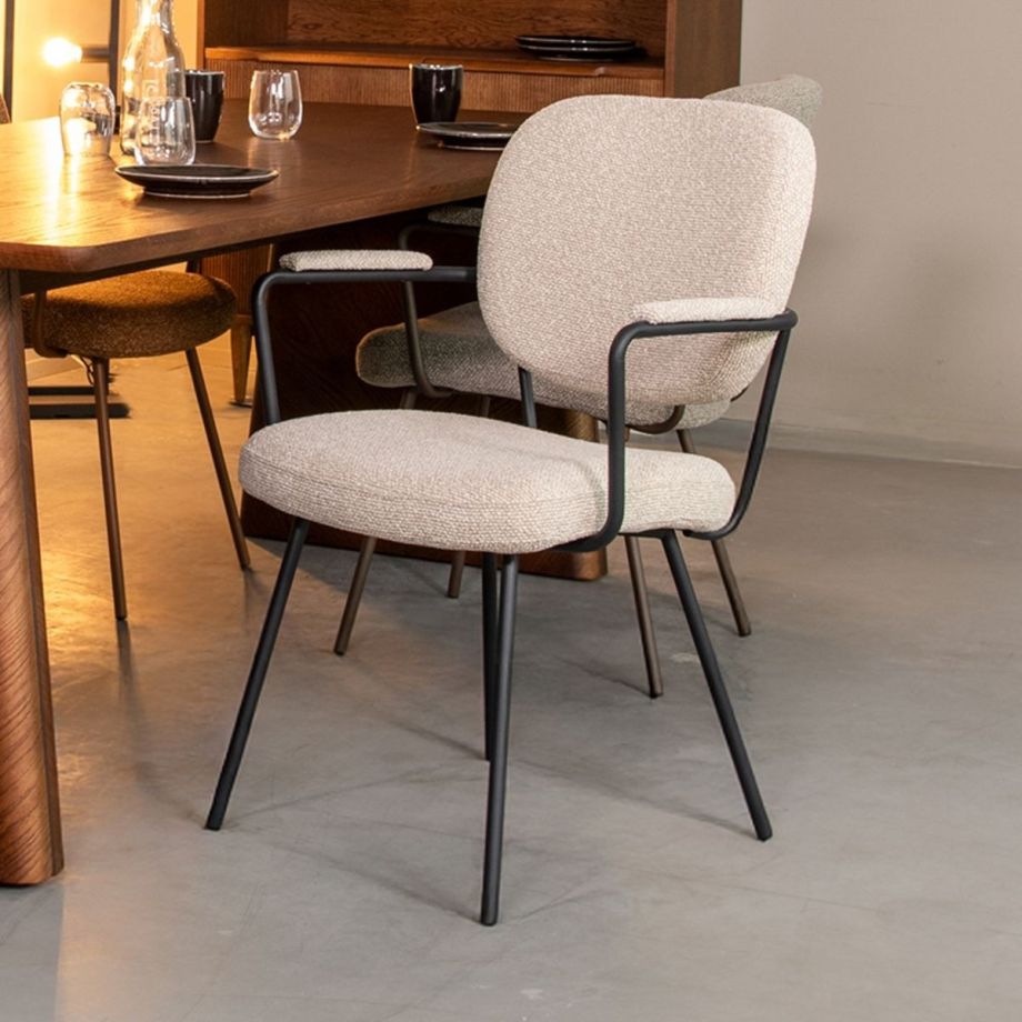 Label51 Lausanne eetkamerstoel bouclé