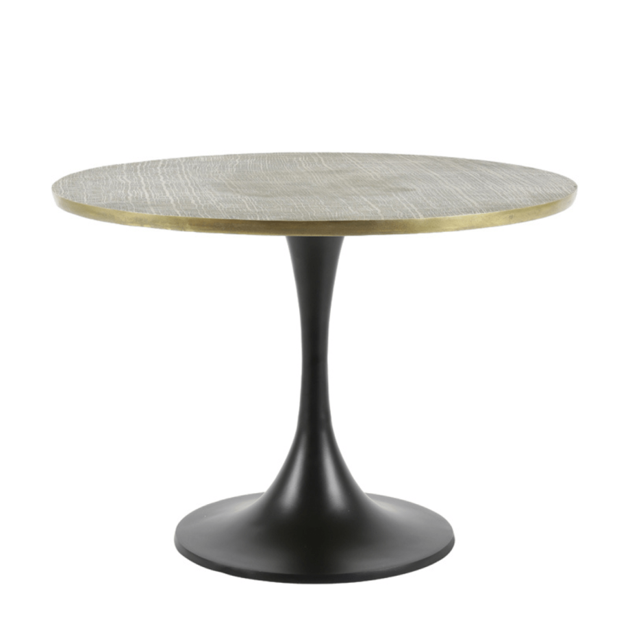 Rickerd bijzettafel Ø61 cm geel agaat/antiek brons van het woonmerk Light & Living