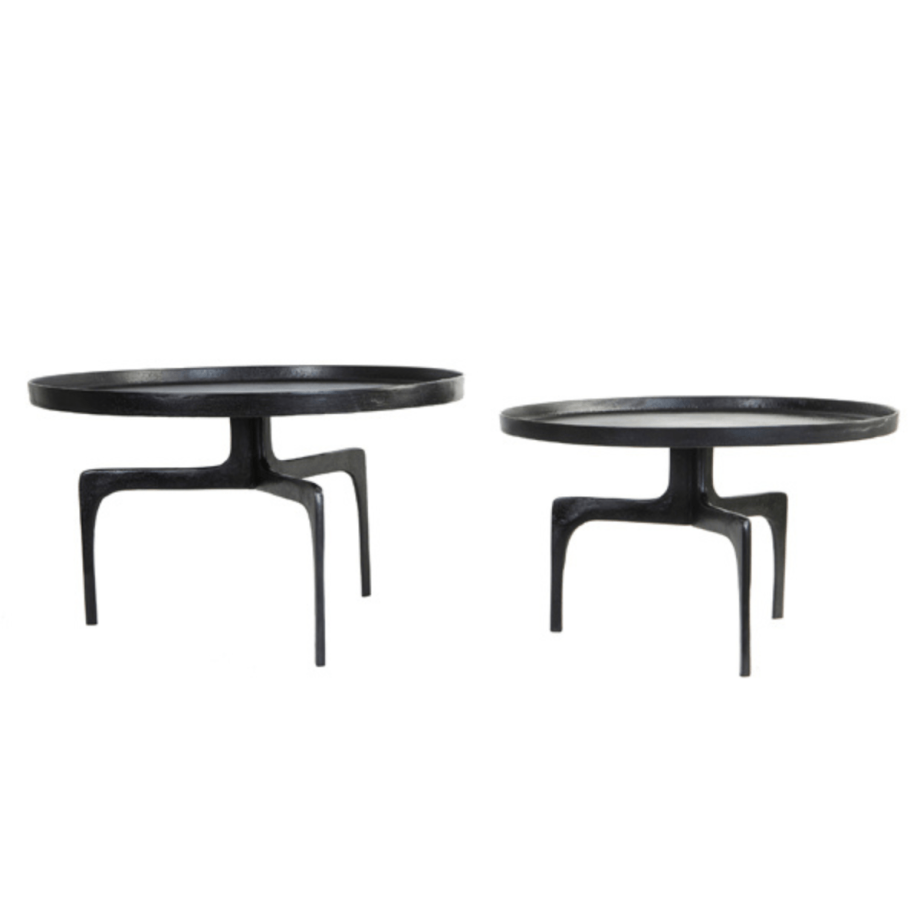 Pano salontafel metaal donkerbrons | set van 2