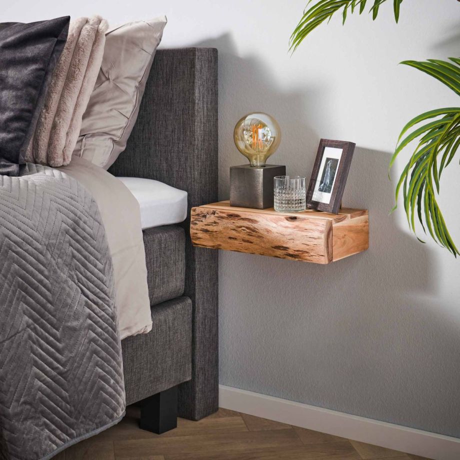 Hardy nachtkastje zwevend acacia hout L | set van 2 van het woonmerk Fraaai