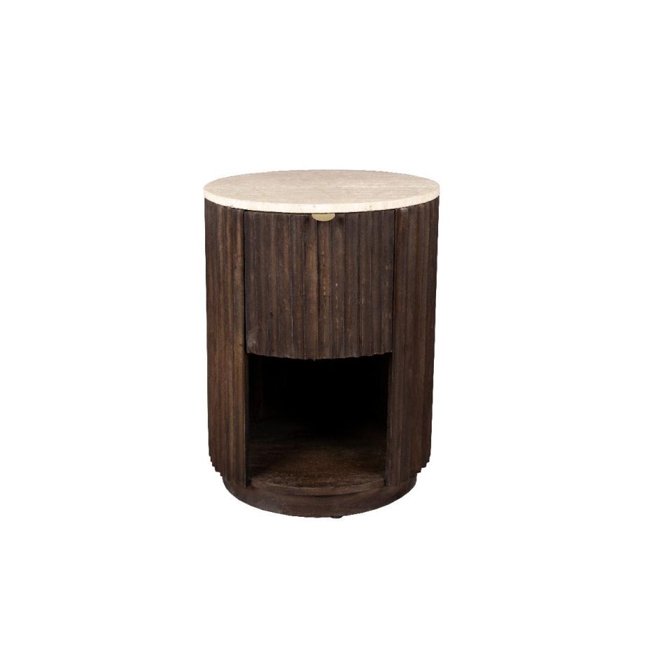 Dutchbone Marlow bijzettafel/nachtkastje - donkerbruin