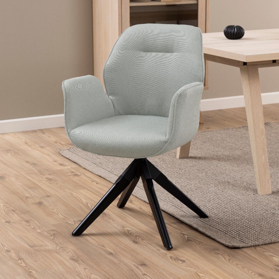 Luma terugdraai armstoel | zwart oak onderstel | stof Town